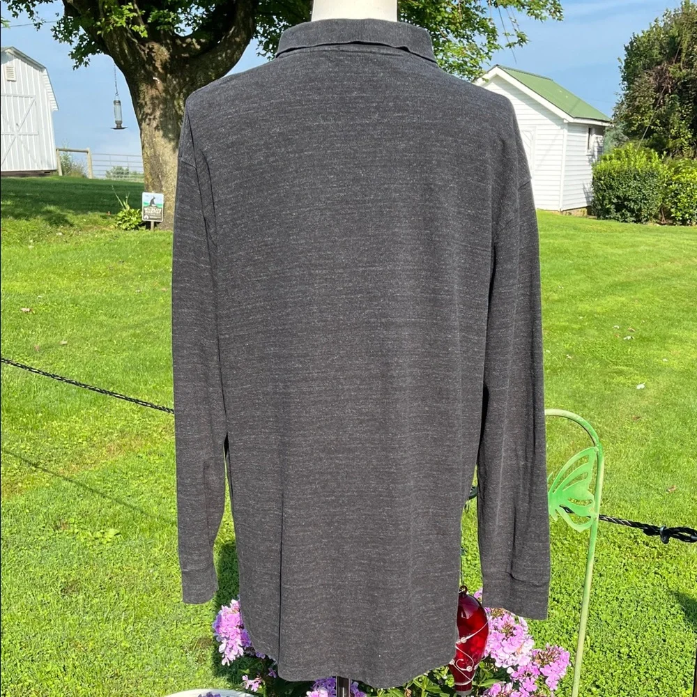Polo Ralph Lauren Charcoal Cool Cross Dyed Pattern L/S Polo Shirt Men's Sz XXL